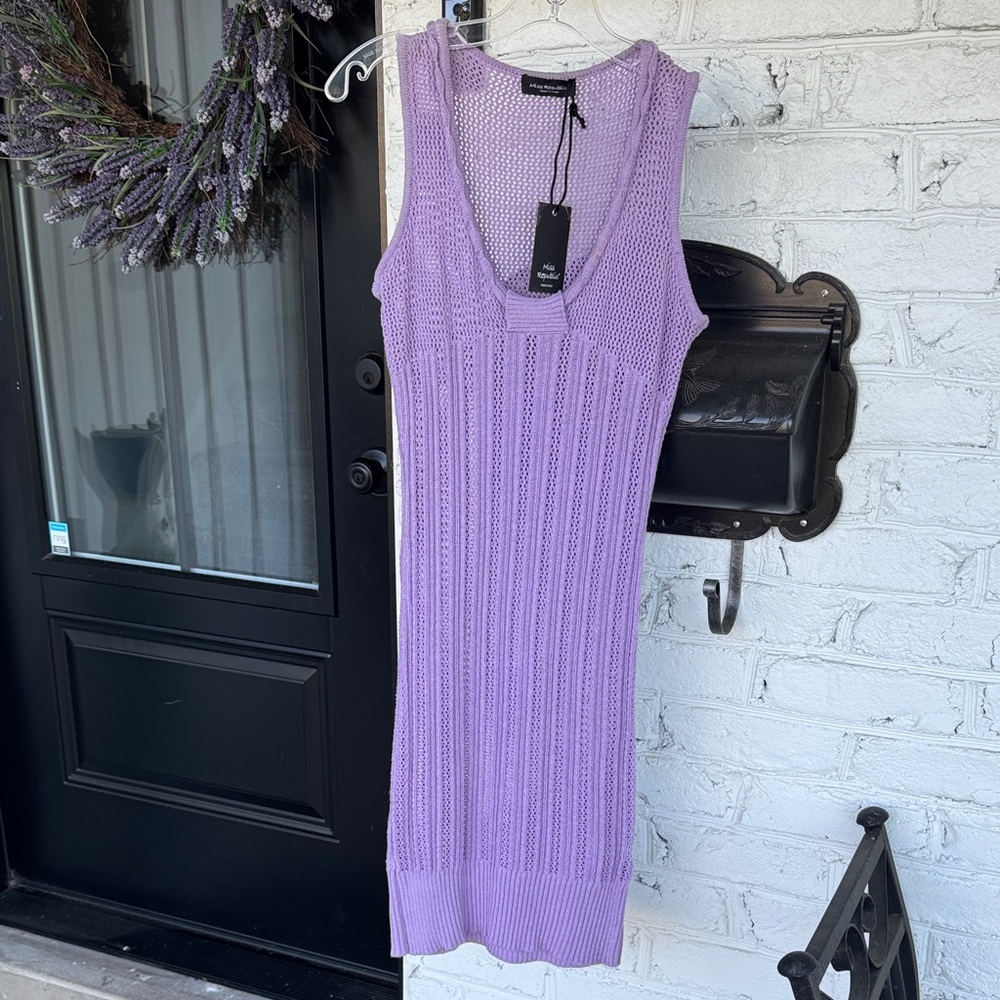 Purple Knit Swim Coverup Dress - Miss Republic